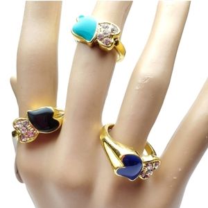 Gold plated butterfly 🦋 green purple black ring Christmas gift